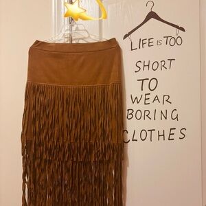 Brown Fringe Skirt